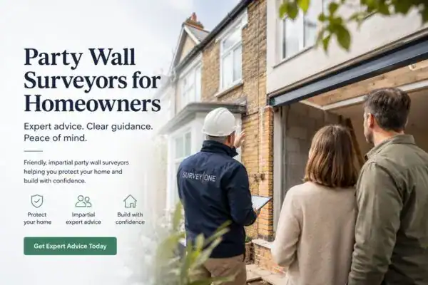 Image of couple with Party wall survey from Survey One Newbury